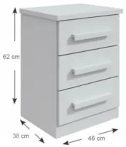 Mesa de Cabeceira 3 Gavetas Frevo Z20 Branco - Mpozenato