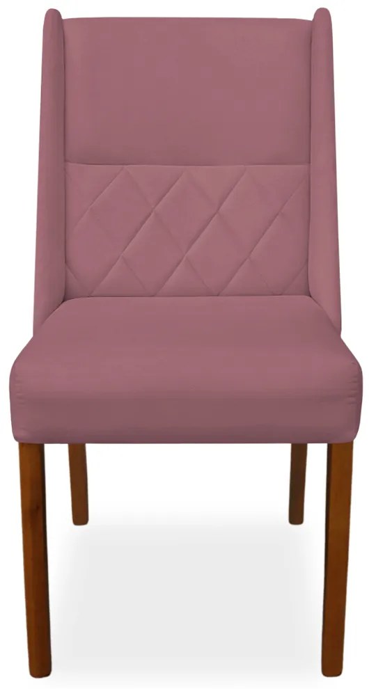 Kit 2 Cadeiras de Jantar Lecce Veludo Rose
