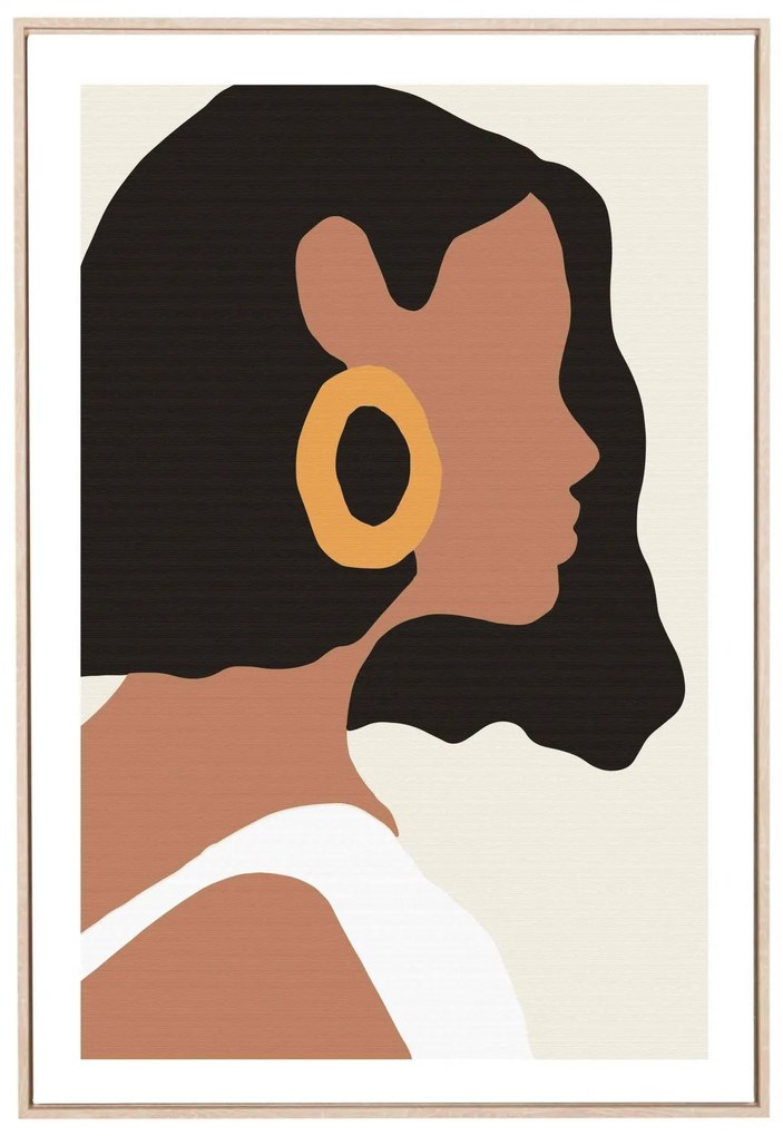Quadro Decorativo em Canvas Desenho Rosto Mulher 80x55 cm - D'Rossi