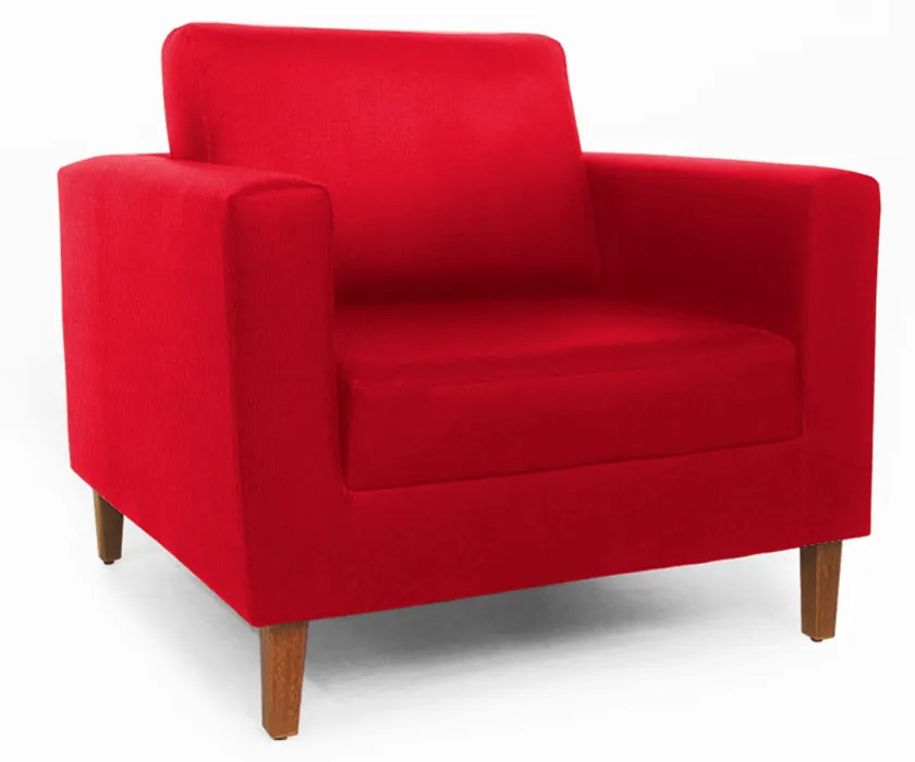 Conjunto 2 Poltrona Decorativa Gabriela Suede Vermelho