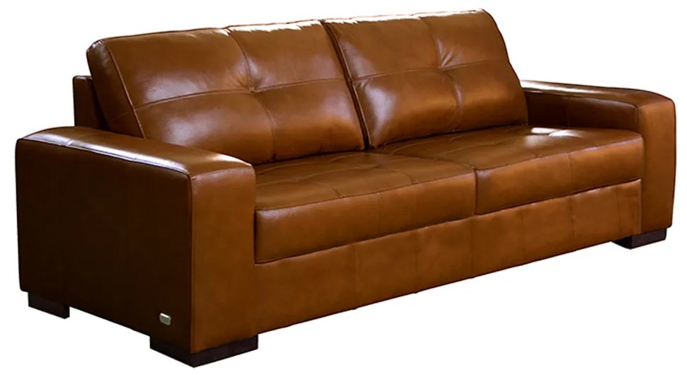 Sofá Decorativo 2 Lugares Turim 150cm Couro Conhaque G58 - Gran Belo