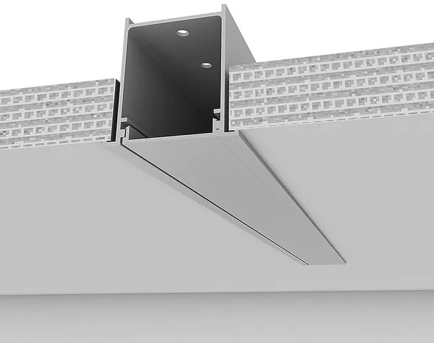 Perfil Embutir Aluminio Branco 300Cm Sem Iluminacao Fit40