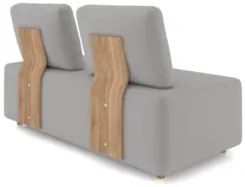 Sofá 2 Lugares 148cm Sala de Estar Rovier Veludo Cinza Z32    - Mpozen