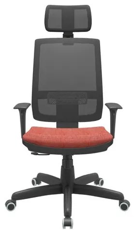 Cadeira Office Brizza Tela Preta Com Encosto Assento Concept Rose RelaxPlax Base Standard 126cm - 63617 Sun House