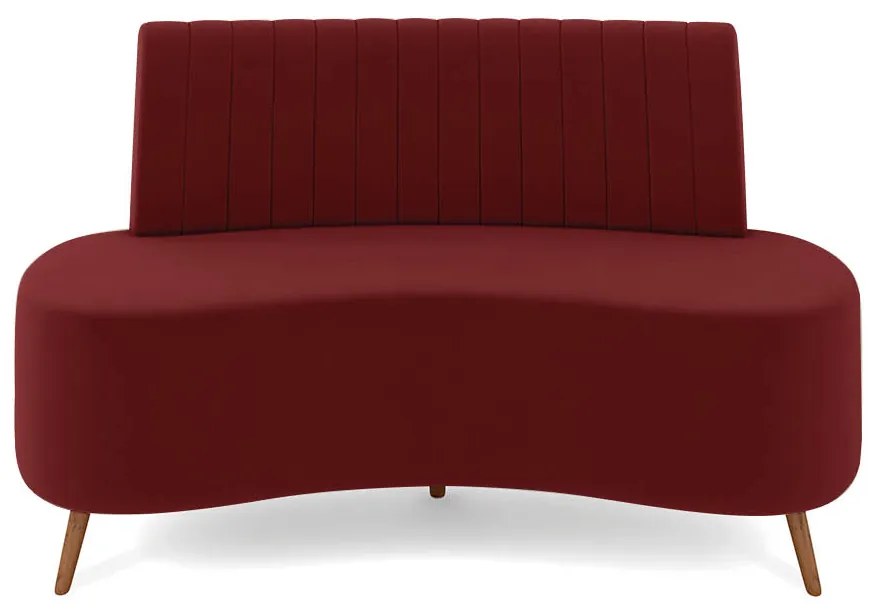 Sofá 2 Lugares Living 160cm Pé Palito Maraú Veludo K01 - D'Rossi - Vermelho