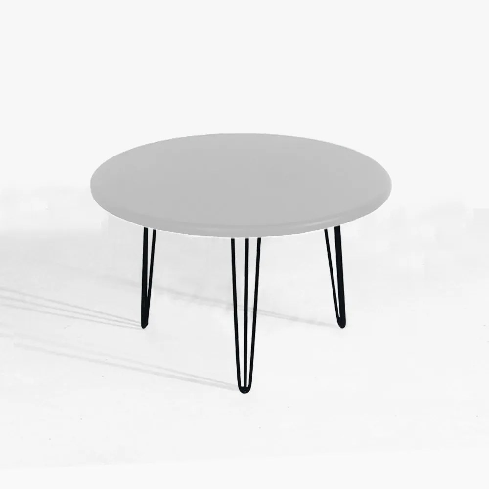 Mesa de Centro Decorativa Sandy Pés Hairpin Legs Preto Tampo Branco