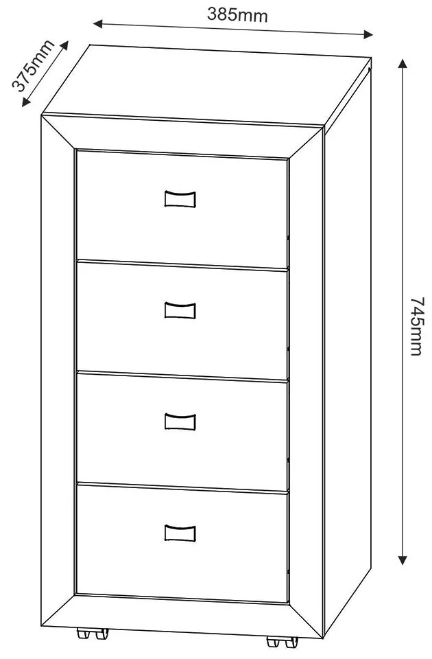 Gaveteiro para Escritório Home Office ME4133 MDP Rustico G69 - Gran Belo