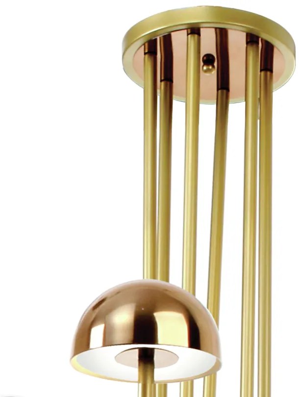 Plafon Mushroom 79X86X82Cm Metal Alumínio 18Xg9 - Old Artisan Plf-5834... (ROSE FOSCO / COBRE BRILHO)