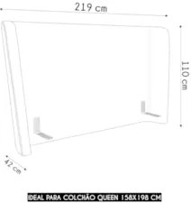 Cabeceira Cama Box Queen 160cm Nicea Z37 Veludo Bege - Mpozenato