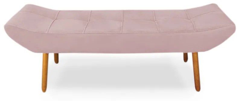 Puff Banqueta 160cm Maya Pés Palito Suede Rosa Bebê- Sheep Estofados - Rosa