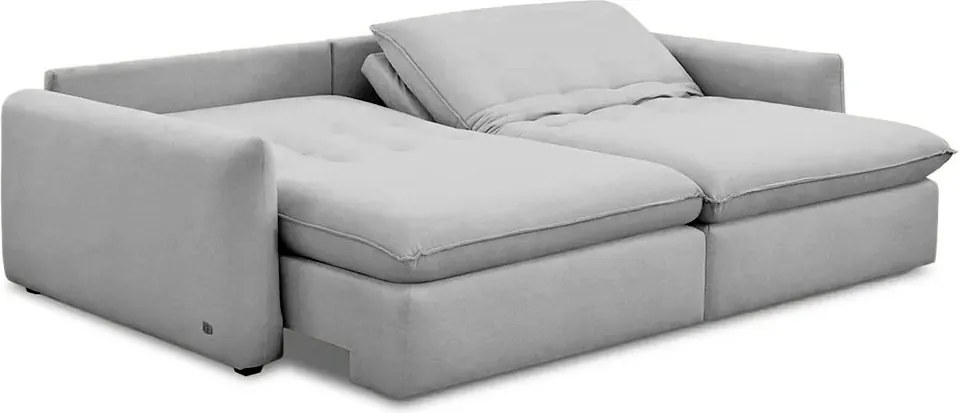 Sofá 190cm Retrátil Reclinável Almofadas Caixa Zero Sydney Veludo Cinza G93 - Gran Belo