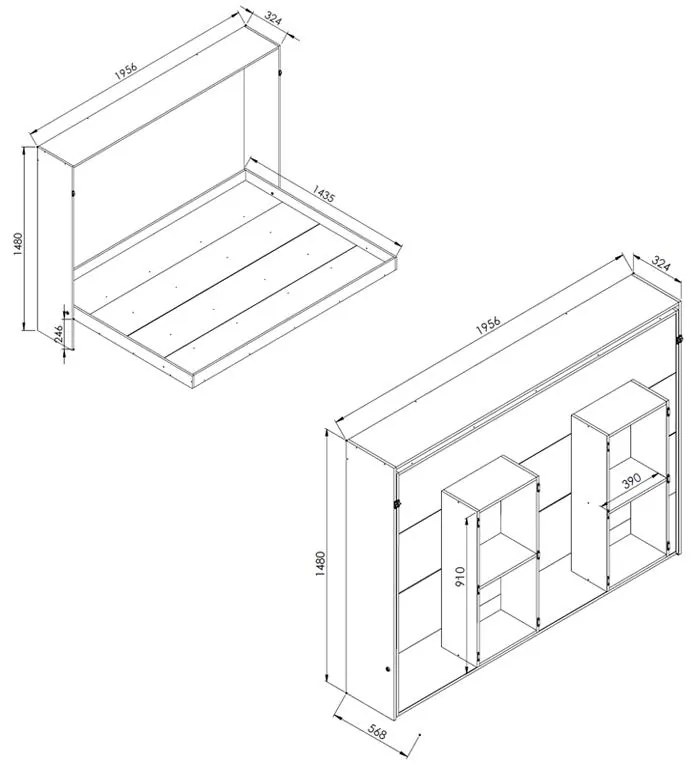 Cama Quarto Articulável Horizontal Casal Latino - Montana