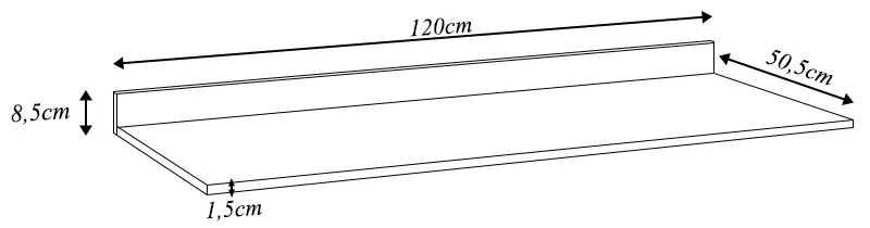 Tampo para Balcão de Cozinha com Rodapé Torfi 120cm MDP/BP Freijó G96 - Gran Belo