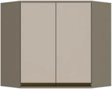 Armário Aéreo Canto Oblíquo 2 Portas 100% MDF Connect Duna/Cristal - H
