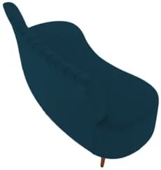 Sofá 2 Lugares para Sala Living 135cm Pés Palito Tamar Z08 Veludo Azul