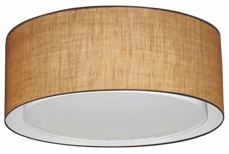 Plafon Duplo Cilíndrico Md-3036 Cúpula em Tecido 50x25cm Palha - Bivolt