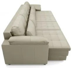 Sofá Retrátil 5 Lugares Para Sala 414cm Dijon Couro Creme S07 - Mpozen