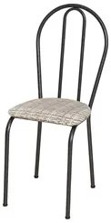 Kit 4 Cadeiras 004 Cromo Preto/Rattan - Artefamol