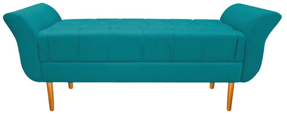 Recamier Estofado Ari 160 cm Queen Size Suede Azul Turquesa - ADJ Decor