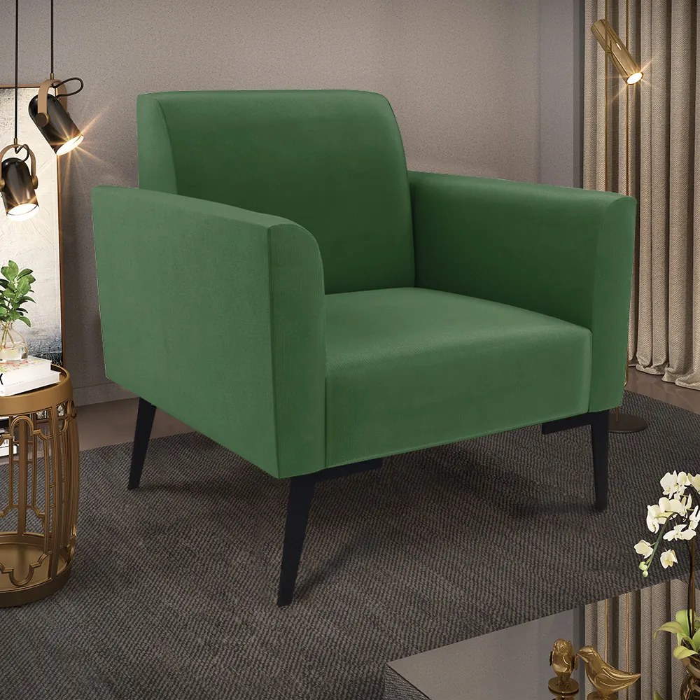 Kit 2 Poltronas Pés Villach Marisa Suede Verde