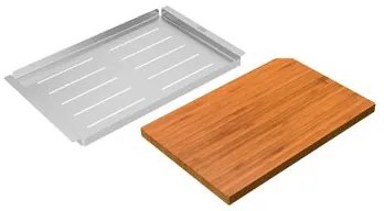 Kit Tábua e Bandeja para Cubas Quadrum Tramontina em Aço Inox Acetinado