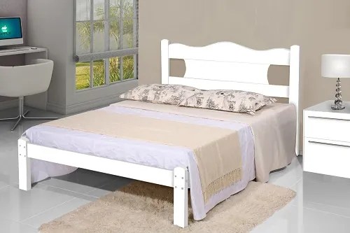 Cama De Casal Munique Branco - Gabrielli Móveis