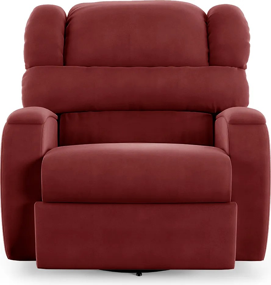 Poltrona do Papai Sala de Cinema Reclinável Kylie Glider Manual Giratória Veludo Vermelho G23