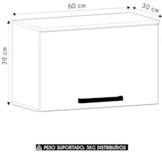 Armário de Cozinha 60cm Com 1 Porta Nádia Mocca/Avelã L01 - Mpozenato