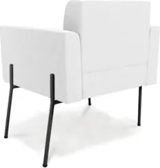 Poltrona Para Sala Pé Metal Preto Kit 2 Ana Bouclé Off - Ibiza