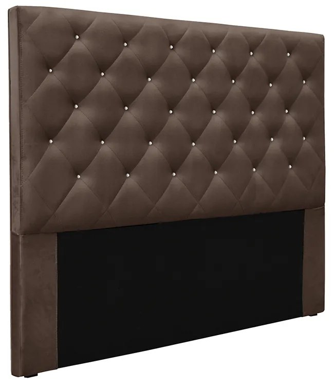 Cabeceira Cama Box Casal 140 cm Tania Veludo S04 - D'Rossi - Marrom