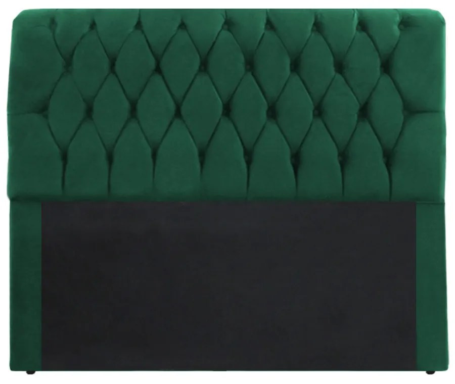 Cabeceira Marina para Cama Box Queen 1,60 m Estofada Suede Verde Bandeira