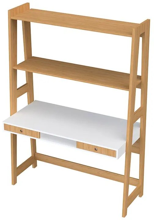 Escrivaninha Mesa Home Office Estante 2 Gavetas Trend