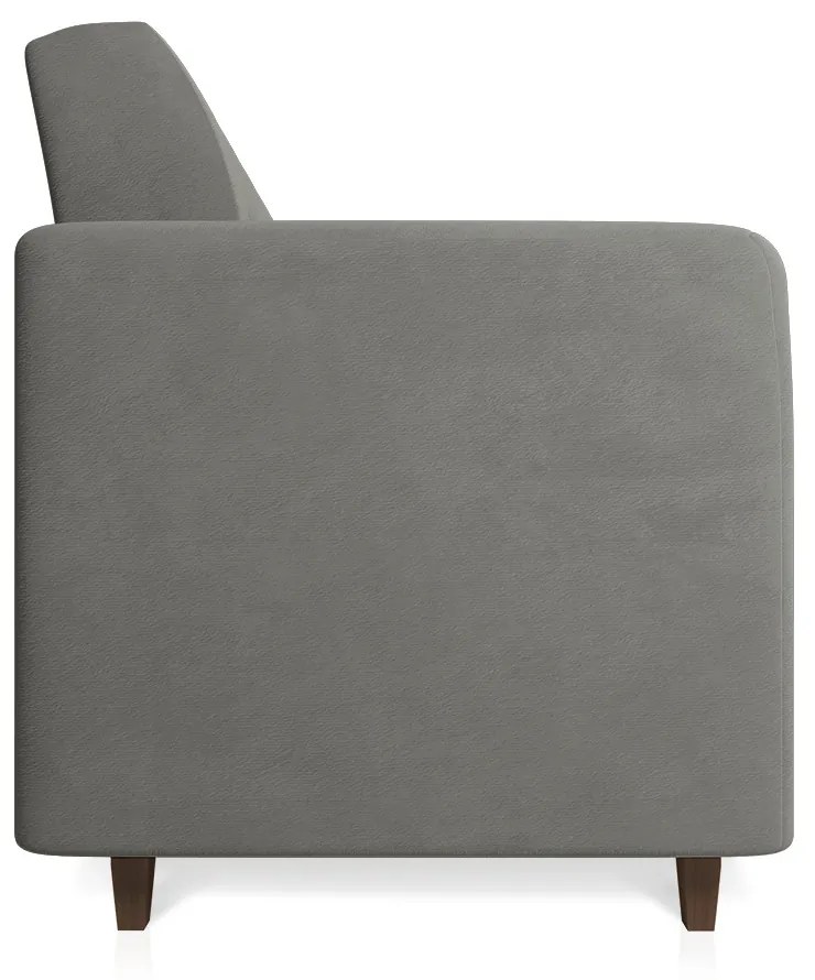Sofá 03 Lugares Arezzo Suede Pés Chanfrado Tabaco - D'Rossi - Grafite