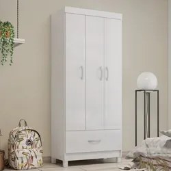 Guarda Roupa 3 Portas 1 Gaveta Prince D02 Branco - Mpozenato