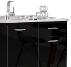 Armário de Cozinha CP01 Com Pia Inox Classic Z46 Preto - Mpozenato