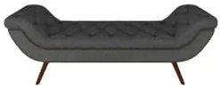 Puff Recamier Calçadeira 160cm Pés Palito Madeira Vêneto Z37 Linho Chu