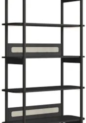 Estante Industrial 6 Prateleiras Pés Madeira Arlo A10 Nero/Preto - Mpo