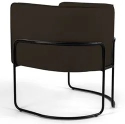 Poltrona Decorativa Base Aço Betina C-34 Sintético Marrom - Domi