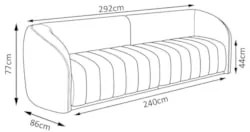 Sofá Living Decorativo 3 Lugares 292cm Meris Z32 Veludo Marrom - Mpoze