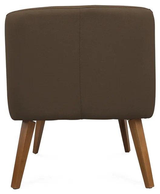 Poltrona Decorativa Lara Pés de Madeira Suede Marrom - Sheep Estofados - Marrom