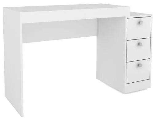 Mesa Escrivaninha Home Office 3 Gavetas Escritório Branco