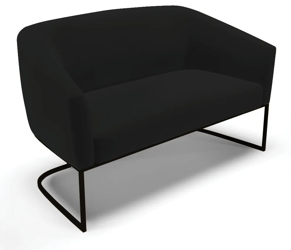 Sofá 2 Lugares Namoradeira Industrial Preto Stella Linho D03 - D'Rossi - A79 Preto