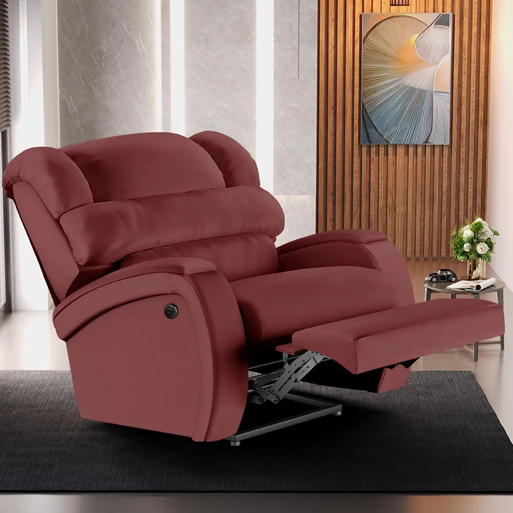 Poltrona do Papai Reclinável Napoli Power Elétrica PU FH1 - D'Rossi - Vermelho
