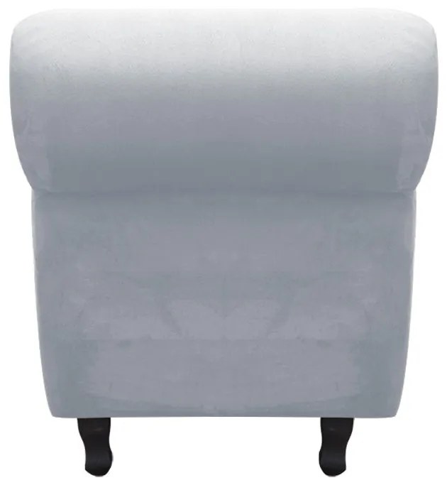 Recamier com Baú Itália Namoradeira Calçadeira Suede Cinza - D'Rossi