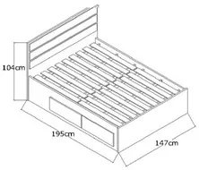 Cama de Casal com Cabeceira 147cm 4 Gavetas Dreams F04 Branco - Mpozen