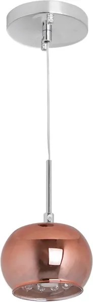 Pendente Cristal E Vidro 12Cm Medusa - COBRE