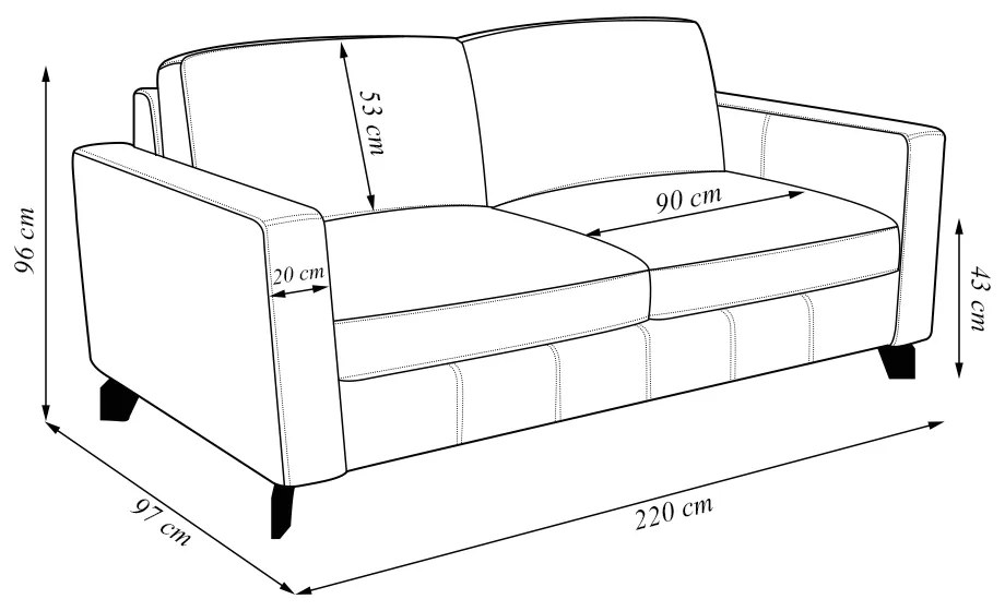 Sofá Sala de Estar Living 3 Lugares 220cm Presley Pés Madeira Veludo Preto G52 - Gran Belo