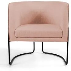 Kit 2 Poltronas Decorativas Base Aço Betina C-105 Linho Rosê - Domi