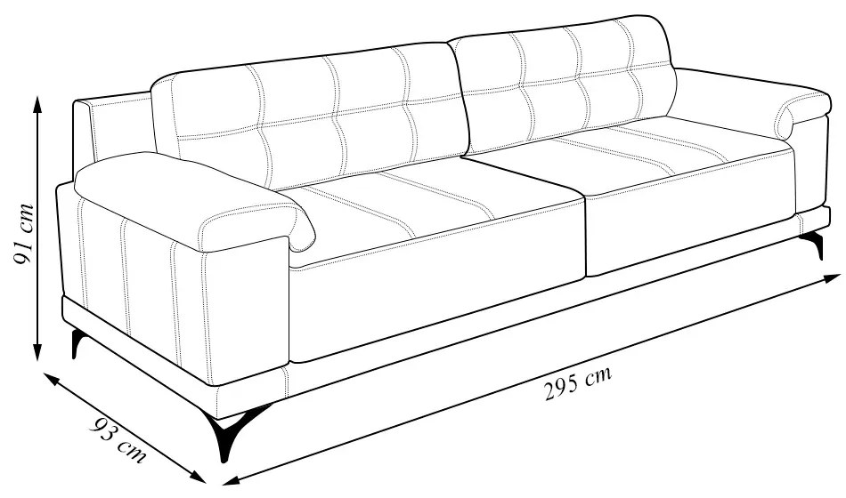 Sofá Living 4 lugares 295cm Agostino Pés Design em Ferro Couro Capuccino G52 - Gran Belo