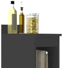 Balcão de Cozinha Porta Pano 20cm Pérola Z34 Preto - Mpozenat